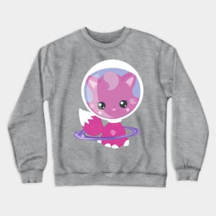 Space Cat, Cute Cat, Space, Cosmonaut, Astronaut Crewneck Sweatshirt